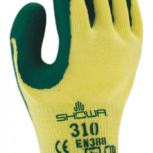 Handschoen Showa 310 grip latex L groen/geel