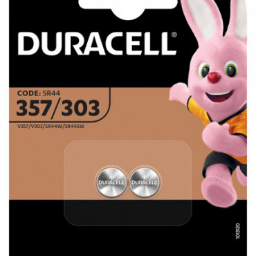 Batterij Duracell knoopcel 2x357/303 zilver oxide Ø11,6mm 2 stuks