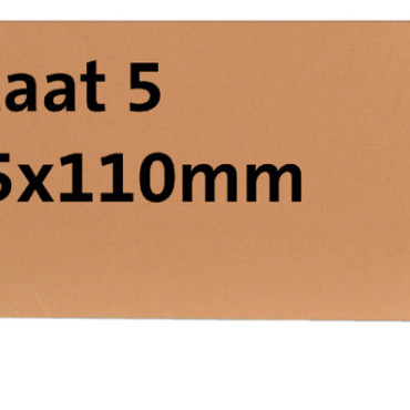 Label karton nr 5 200gr 55x110mm chamois 1000 stuks