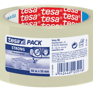 Verpakkingstape tesapack® Strong 66mx50mm PP transparant