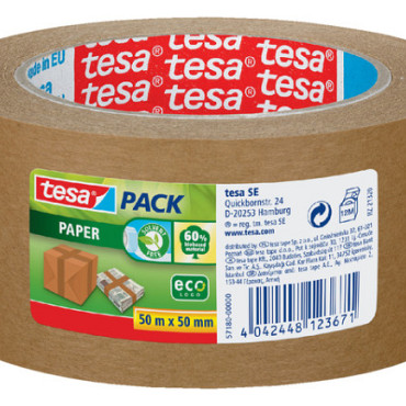 Verpakkingstape tesapack® papier ecoLogo® 50mx50mm bruin
