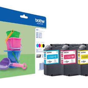 Inktcartridge Brother LC-221VALBP zwart + 3 kleuren