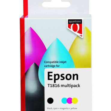 Inktcartridge Quantore alternatief tbv Epson 18XL T1816 zwart 3 kleuren