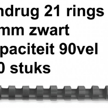 Bindrug GBC 12mm 21rings A4 zwart 100stuks