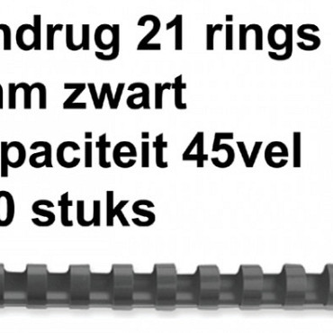 Bindrug GBC 8mm 21rings A4 zwart 100stuks