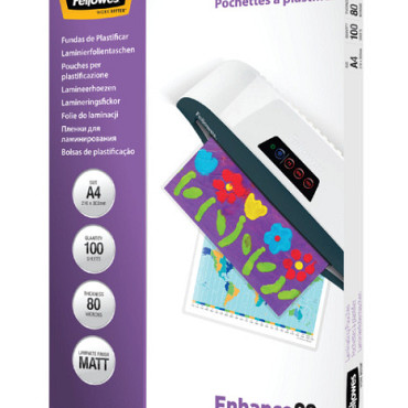 Lamineerhoes Fellowes A4 2x80micron mat 100 stuks
