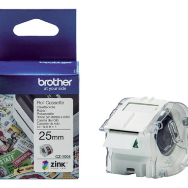 Etiket Brother CZ-1004 multifunctioneel 25mm 1 rol á 5m wit