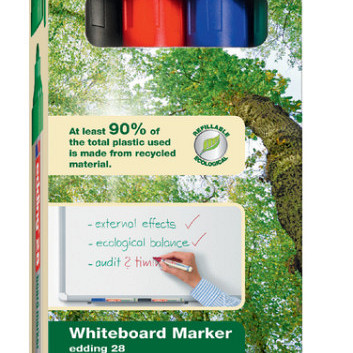 Viltstift edding 28 whiteboard Ecoline rond 1.5-3mm assorti set à 4 stuks