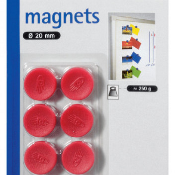 Magneet Legamaster 20mm 250gr rood 8stuks