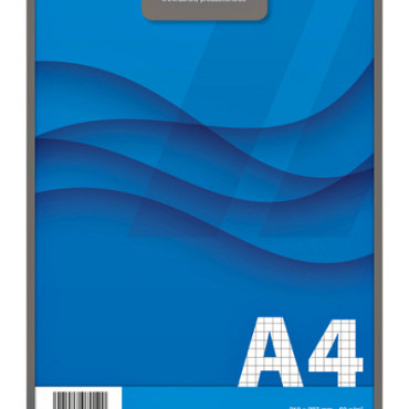 Schrijfblok Aurora A4 ruit 5x5mm 100 vel 60gr blauw