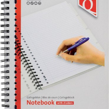 Collegeblok Quantore A4 lijn 23-gaats 4 tabs 200 pagina's 70gr