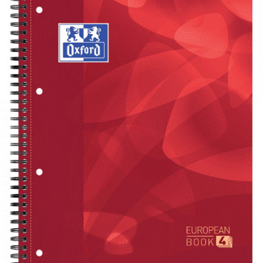 Projectboek Oxford School A4+ 4-gaats ruit 5mm 120vel rood