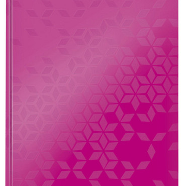 Notitieboek Leitz WOW A4 160blz 90gr lijn roze