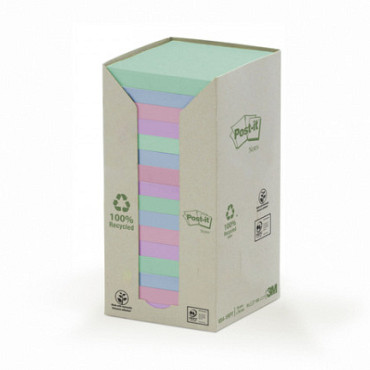 Memoblok 3M Post-it 654 76x76mm recycled rainbow pastel