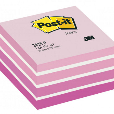 Memoblok 3M Post-it 2028 76x76mm kubus pastel roze