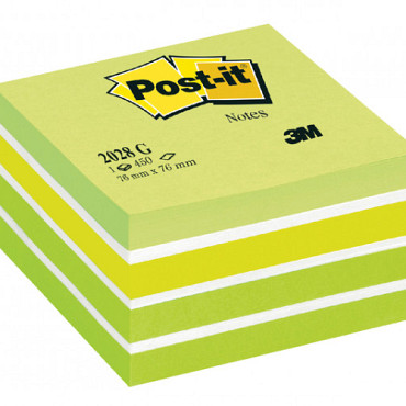 Memoblok 3M Post-it 2028 76x76mm kubus pastel groen