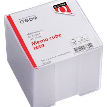 Memokubus Quantore 10x10x9cm transparant met 900vel