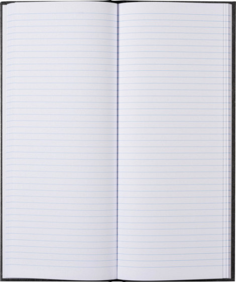 Notitieboek 135x330mm lijn 192blz 70gr grijs gewolkt