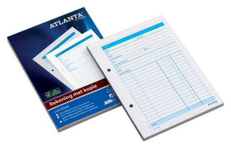 Rekeningblok Djois Atlanta A4 50x2vel zelfkopierend wit