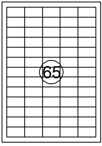 Etiket Quantore 38.1x21.2mm 6500 stuks
