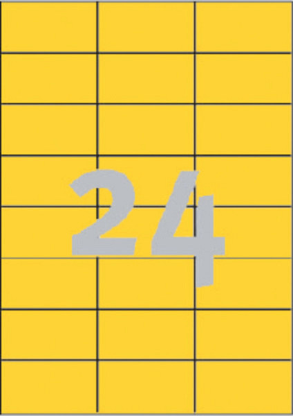 Etiket Avery Zweckform 3451 70x37mm geel 2400stuks