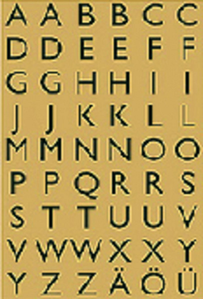 Etiket HERMA 4145 13x12mm letters A-Z zwart op goud