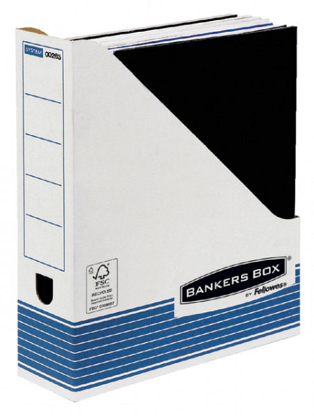 Tijdschriftcassette Bankers Box System A4 wit blauw