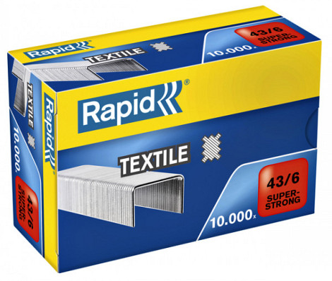 Nieten Rapid 43/6 textiel gegalvaniseerd strong 10000 stuks