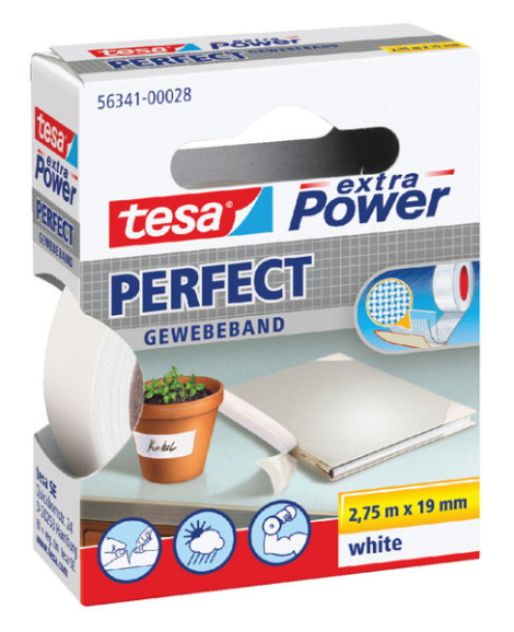 Textieltape tesa® extra Power Perfect 2.75mx19mm wit