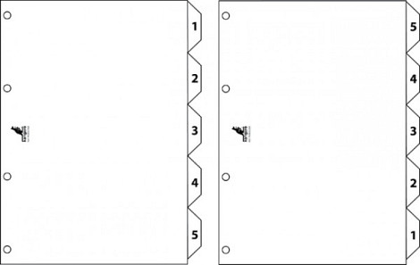 Tabbladen Kangaro 4-gaats PK405C 1-5 genummerd wit karton