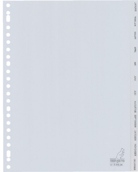 Tabbladen Kangaro 23-gaats G412JM 12-delig maanden grijs PP