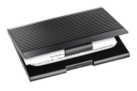Visitekaarthouder Sigel VZ134 voor 20 kaarten 91x58mm aluminium mat zwart