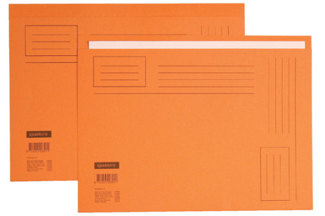 Vouwmap Quantore A4 ongelijke zijde 250gr oranje
