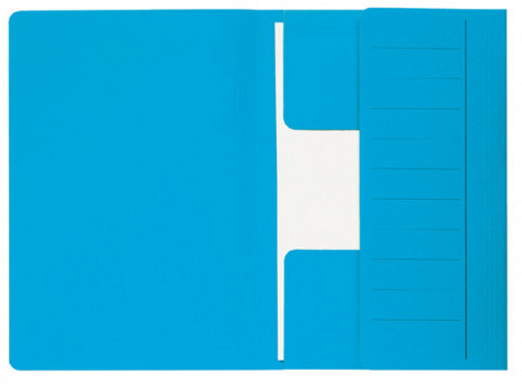Dossiermap Secolor Mammoet folio 3 kleppen 270gr blauw