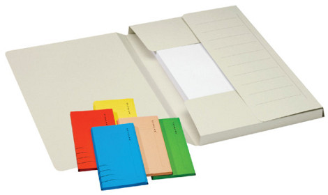 Dossiermap Djois Secolor Mammoet folio 3 kleppen 250gr recycled 360x250mm blauw