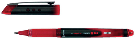 Rollerpen PILOT V-Ball grip breed rood