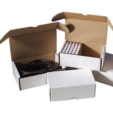 Postpakketdoos Golfkarton met deksel 260x140x70mm wit