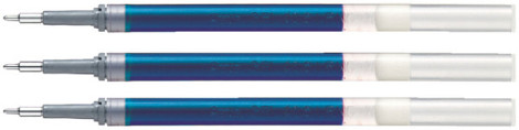 Gelschrijvervulling Pentel LR7 Energel met gratis gelpen medium blauw blister à 3 stuks