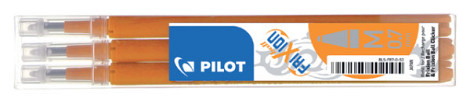 Rollerpenvulling PILOT friXion medium oranje set à 3 stuks