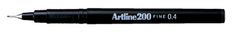 Fineliner Artline 200 rond fijn zwart