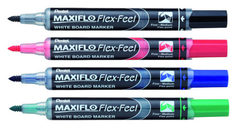 Viltstift Pentel MWL5SBF Maxiflo whiteboard rond 1.5-4.5mm groen