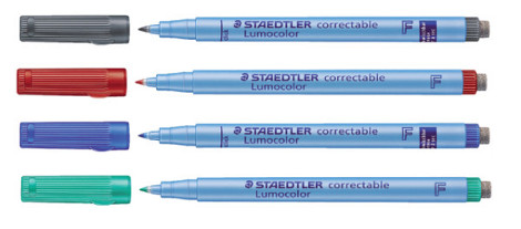 Viltstift Staedtler Lumocolor 305 non permanent correctable F zwart