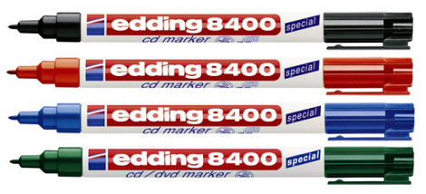 Cd marker edding 8400 rond 0.5-1.0mm assorti blister à 4 stuks