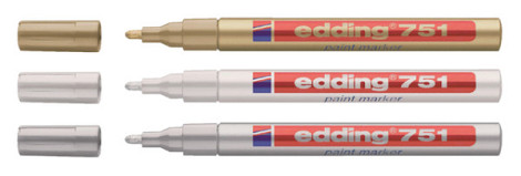 Paintmarker edding 751 op oliebasis 1-2mm goud