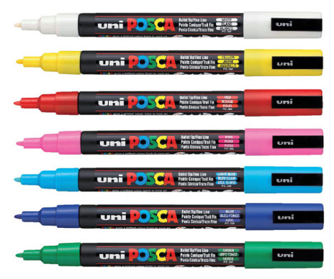 Verfstift Posca PC3M F wit