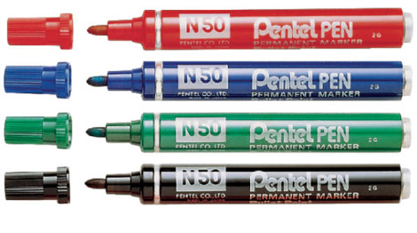 Viltstift Pentel N50 rond 1.5-3mm blauw
