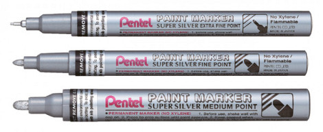 viltstift Pentel MFP10 ronde punt 0.7mm zilver