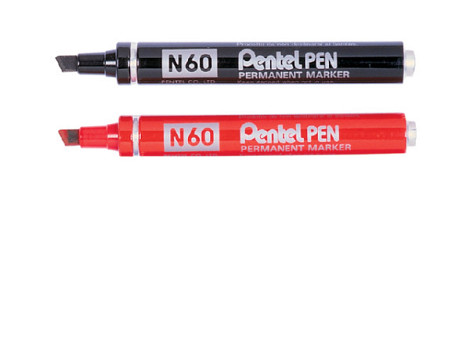 Viltstift Pentel N60 schuin 1.2-6mm zwart