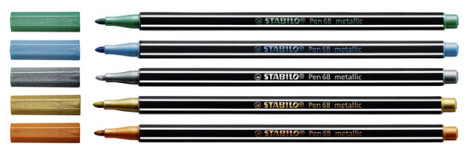 Viltstift STABILO Pen 68/805 medium metallic zilver