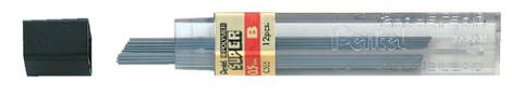 Potloodstift Pentel 0.5mm B zwart koker à 12 stuks